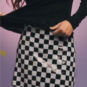 Checkered Black and White Skirt